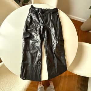Abercrombie & Fitch Vegan Leather Cargo pants in curve love